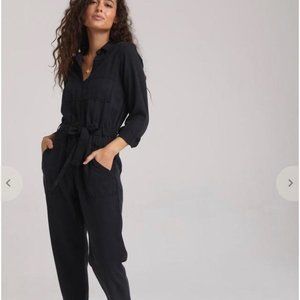 NWT, Bella Dahl Long Sleeve Utility Jumpsuit in Dark Night, Size S